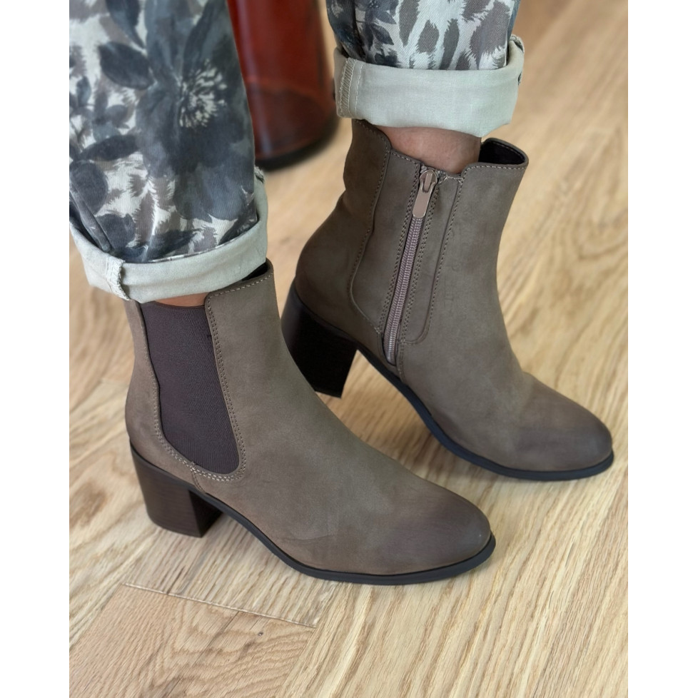 Bottines a talons carres pour femmes marron Bottes bottines